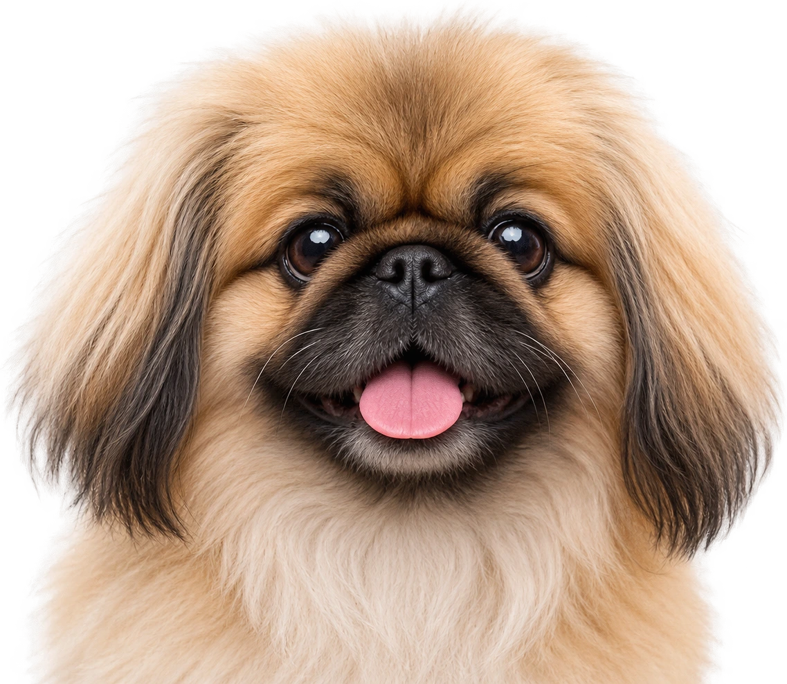 Adorably groomed fluffy Pekingese